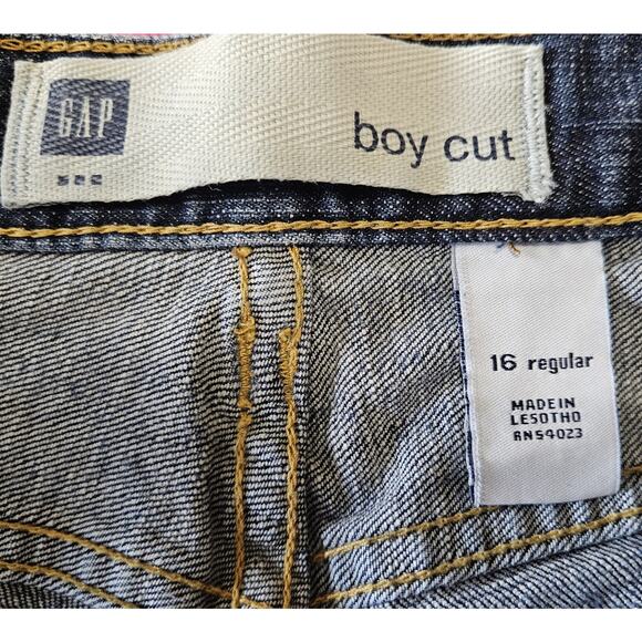 GAP Women's 16 Reg Jeans Boy Cut Medium Blue 5 Pockets 36 x 32.5 99% Cotton - Picture 4 of 9